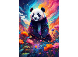 ALIPSON Puzzle Barevná panda 1000 dílků