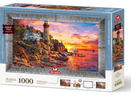 ART PUZZLE Puzzle s rámem a lepidlem 3v1 Nádherný západ slunce 1000 dílků