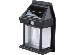 Solight LED solární lucerna nástěnná, teplá bílá, 12x17cm, černá