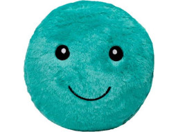 Dekorační kulatý polštář SUPER SMILE 45 cm - tyrkysový