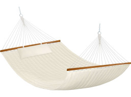 Závěsná houpací síť LUMO PREMIUM DUO prošívaná - 200x140 cm - ecru