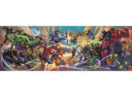 CLEMENTONI Panoramatické puzzle Marvel: Hrdinové vs. padouši 1000 dílků