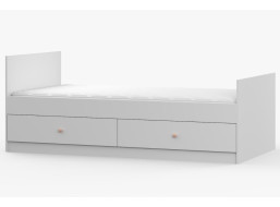 Postel se šuplíky OLAF 200x90 cm - bílá/růžová