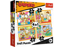 TREFL Puzzle Garfield miluje lasagne 4v1 (35,48,54,70 dílků)