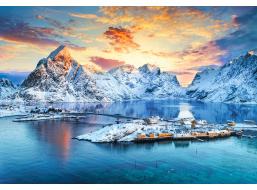 CASTORLAND Puzzle Východ slunce nad Sakrisøy, Lofoty, Norsko 1000 dílků