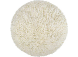 Dekorativní kulatý polštář FLUFFY - 35 cm - bílý