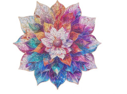 RoboTime Dřevěné puzzle Květinová mandala