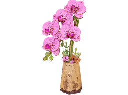 RoboTime 3D dřevěná skládačka Fialová orchidej