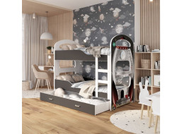 Dětská patrová postel Dominik Q - 190x80 cm - RAKETA