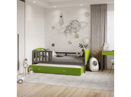 Dětská postel s přistýlkou TAMI R2 - 190x80 cm - zeleno-šedá