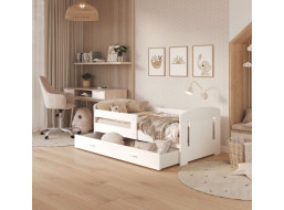 Dětská postel se šuplíkem PHILIP - 180x80 cm - bílá