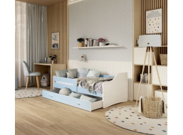 Dětská postel se šuplíkem SWEET - 180x80 cm - modro-bílá