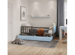 Dětská postel se šuplíkem TAMI R - 160x80 cm - modro-šedá