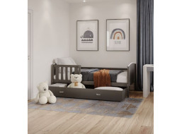Dětská postel se šuplíkem TAMI R - 160x80 cm - šedá