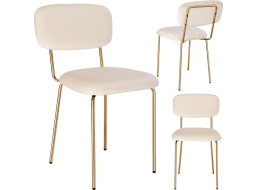 Jídelní židle LOUIS Velvet - béžová/zlatá