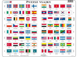 Larsen Vzdělávací puzzle Vlajky 80 dílků