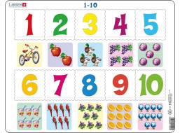 Larsen Vzdělávací puzzle Čísla 1-10 10 dílků