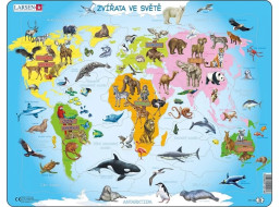 Larsen Vzdělávací puzzle Zvířata ve světě 28 dílků