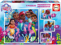 EDUCA Puzzle Disney Ariel 4v1 (12,16,20,25 dílků)