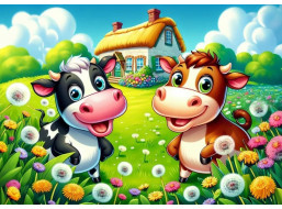 ART PUZZLE Puzzle Šťastné kravičky 25 dílků