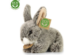 Rappa Plyšový králík tmavě šedý ležící 17 cm ECO-FRIENDLY