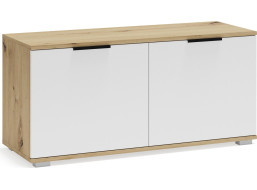 Nízká skříňka do předsíně CLIF - 100 cm - dub artisan/bílá