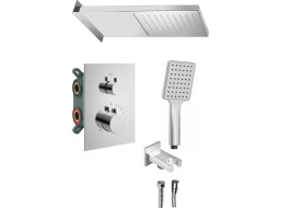 Sapho KIMURA podomítkový sprchový set s termostatickou baterií, box, 3 výstupy, chrom KU683-21