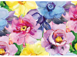 INTERDRUK Puzzle Flowers: Barevné květy 500 dílků