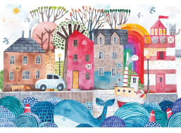 INTERDRUK Puzzle se samolepkami Přístav 250 dílků