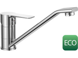 Bruckner BARON ECO 6 l/min, stojánková dřezová baterie, 186mm, otočné ramínko, chrom 612.050.12