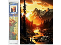 NORIMPEX Diamantové malování Horská řeka při západu slunce 30x40cm