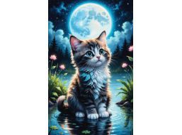 NORIMPEX Diamantové malování Kočka u rybníka 30x40cm