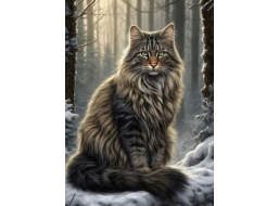 NORIMPEX Diamantové malování Kocour v lese 30x40cm