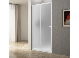 Aqualine UGGA posuvné sprchové dveře 1100mm, sklo Brick, bílá AWS110