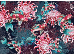 INTERDRUK Puzzle Secret Garden: Koi kapři a chryzantémy 1000 dílků