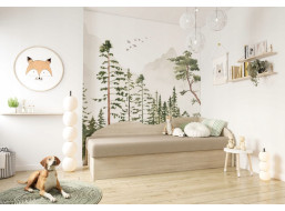Čalouněná postel s úložným prostorem SOLO - 200x80 cm - béžová