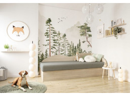 Čalouněná postel s úložným prostorem SOLO - 200x80 cm - šedá