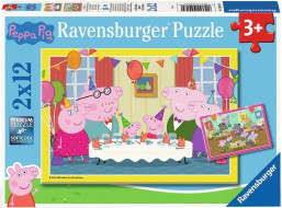 RAVENSBURGER Puzzle Prasátko Peppa na oslavě 2x12 dílků