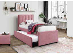 Čalouněná postel s výsuvnou přistýlkou RUSSO 200x90 cm - růžová