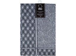 Žakárová kuchyňská utěrka CARINO 022 - 40x60 cm - tmavě šedá