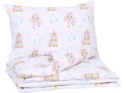Dětské bavlněné povlečení do postýlky 135x100 cm BABYMAM PREMIUM - Veselý jednorožec