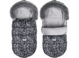 Dětský fusak do kočárku BABYMAM Maxi - Vločky/šedý