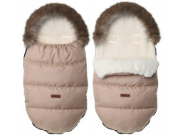 Dětský fusak do kočárku BABYMAM Premium - Cappuccino/beránek ecru