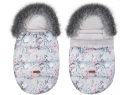 Dětský fusak do kočárku BABYMAM Premium - Levandulová zahrada/šedý