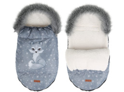 Dětský fusak do kočárku BABYMAM Premium - Vlk/beránek ecru