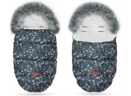 Dětský fusak do kočárku BABYMAM Premium - Vločky/šedý