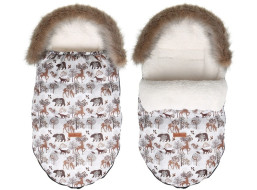 Dětský fusak do kočárku BABYMAM Premium - Zimní les/beránek ecru