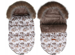 Dětský fusak do kočárku BABYMAM Premium - Zimní les/cappuccino