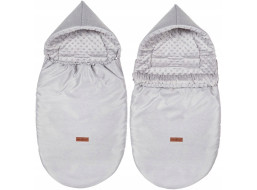 Dětský fusak s kapucí BABYMAM Soft Nature - světle šedý melange/šedá minky