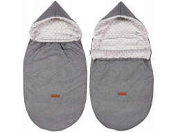 Dětský fusak s kapucí BABYMAM Soft Nature - tmavě šedý melange/šedá minky
